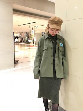「ビッグサイズコーデ」｜「アイテム（ワンピース/ドレス）」を使った、NAGISAさん（レディース・160cm）の冬コーディネート