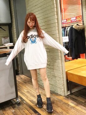 「ビッグサイズコーデ」｜NAGISAさん（レディース・160cm）の冬コーディネート