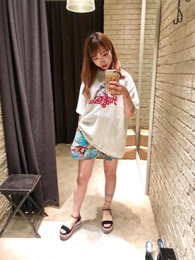 「ロック」｜「アイテム（サロペット/オーバーオール）」を使った、NAGISAさん（レディース・160cm）の夏コーディネート