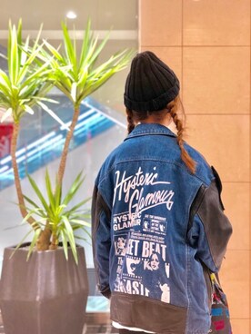 「バックプリント」｜「アイテム（ライダースジャケット）」を使った、NAGISAさん（レディース・160cm）の秋コーディネート