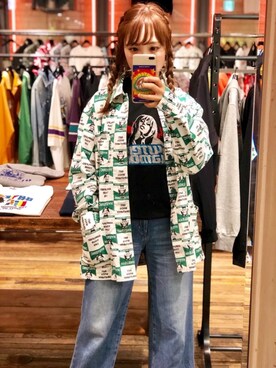 「刺繍」｜「アイテム（カバーオール）」を使った、NAGISAさん（レディース・160cm）の秋コーディネート