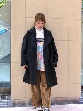 「ラフコーデ」｜「アイテム（ピーコート）」を使った、NAGISAさん（レディース・160cm）の秋コーディネート
