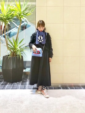 「パンクコーデ」｜「アイテム（スカート）」を使った、NAGISAさん（レディース・160cm）の冬コーディネート
