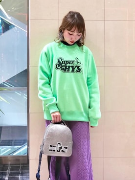 「アイテム（バックパック/リュック、シルバー系）」を使った、NAGISAさん（レディース・160cm）の冬コーディネート