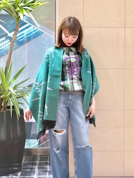 「長袖シャツ」｜「アイテム（財布/小物）」を使った、NAGISAさん（レディース・160cm）の冬コーディネート