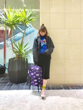 「パンクコーデ」｜「アイテム（ミリタリージャケット）」を使った、NAGISAさん（レディース・160cm）の冬コーディネート