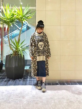 「パンクコーデ」｜「アイテム（ムートンコート）」を使った、NAGISAさん（レディース・160cm）の冬コーディネート