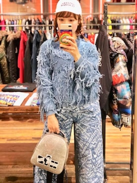 「パンクコーデ」｜「アイテム（帽子）」を使った、NAGISAさん（レディース・160cm）の冬コーディネート
