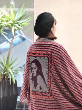 「パンクコーデ」｜「アイテム（帽子）」を使った、NAGISAさん（レディース・160cm）の冬コーディネート
