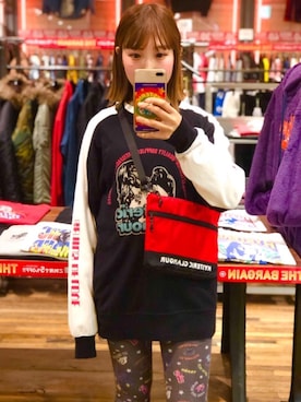 「パンクコーデ」｜「アイテム（バッグ）」を使った、NAGISAさん（レディース・160cm）の冬コーディネート
