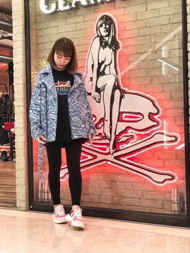 「パンクコーデ」｜「アイテム（ライダースジャケット）」を使った、NAGISAさん（レディース・160cm）の冬コーディネート