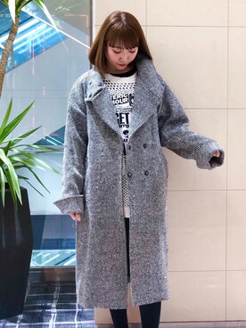 「パンクコーデ」｜「アイテム（ピーコート）」を使った、NAGISAさん（レディース・160cm）の冬コーディネート