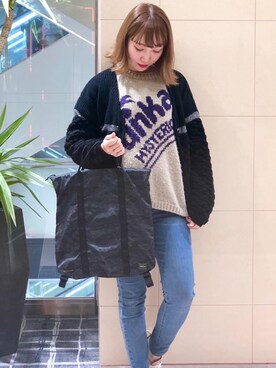 「パンクコーデ」｜「アイテム（バッグ）」を使った、NAGISAさん（レディース・160cm）の冬コーディネート