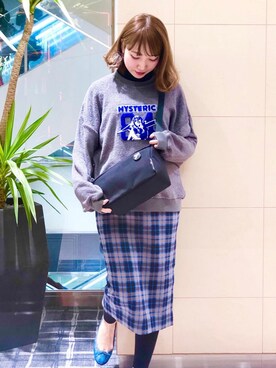 「パンクコーデ」｜「アイテム（スウェット）」を使った、NAGISAさん（レディース・160cm）の冬コーディネート