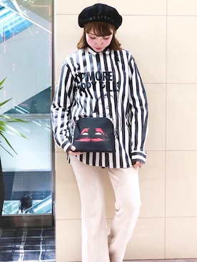 「パンクコーデ」｜「アイテム（帽子）」を使った、NAGISAさん（レディース・160cm）の冬コーディネート