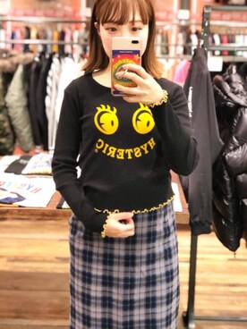 「パンクコーデ」｜「アイテム（スカート）」を使った、NAGISAさん（レディース・160cm）の冬コーディネート