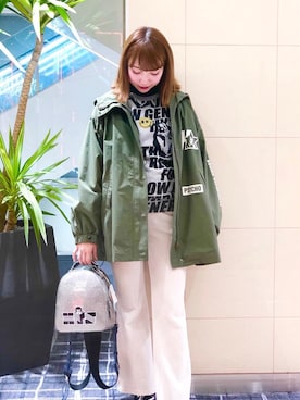 「アイテム（バックパック/リュック、シルバー系）」を使った、NAGISAさん（レディース・160cm）の冬コーディネート