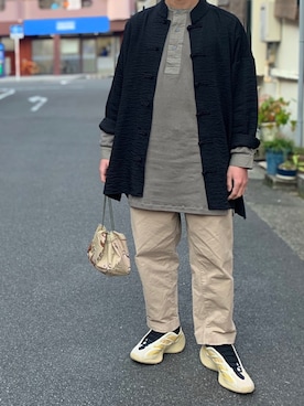 「NO ID.（ノーアイディ）のアイテム（その他アウター）」を使った、dangerouspeko8527さん（メンズ・167cm）の秋コーディネート