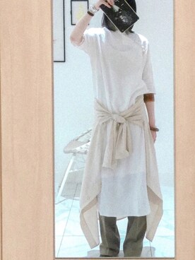 「LEPSIM（レプシィム）の2P ウッドバングル　837799（バングル/リストバンド）」を使った、ぬ🥚さん（レディース・165cm）の秋コーディネート