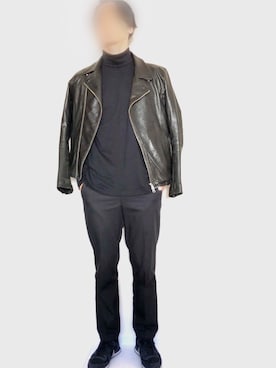 「ストリート服が好き」｜「アイテム（ライダースジャケット）」を使った、tantakatanさん（メンズ・178cm）の秋コーディネート