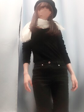 「UNIQLO（ユニクロ）のエクストラファインメリノリブタートルネックセーター（長袖）（ニット/セーター）」を使った、hinaさん（レディース・150cm）の冬コーディネート