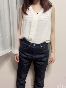 「PETIT BATEAU（プチバトー）のアイテム（キャミソール）」を使った、hinaさん（レディース・150cm）の夏コーディネート
