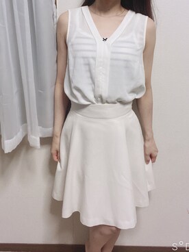 「PETIT BATEAU（プチバトー）のアイテム（キャミソール）」を使った、hinaさん（レディース・150cm）の夏コーディネート