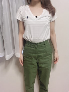 「PETIT BATEAU（プチバトー）のアイテム（キャミソール）」を使った、hinaさん（レディース・150cm）の夏コーディネート