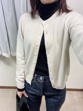 「UNIQLO（ユニクロ）のエクストラファインメリノリブタートルネックセーター（長袖）（ニット/セーター）」を使った、hinaさん（レディース・150cm）の冬コーディネート