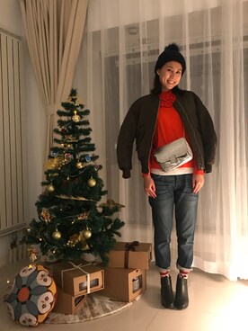 「WINTER STYLE」｜「アイテム（アクセサリー）」を使った、Fu MI&DeBBy Sistersさん（レディース・163cm）の冬コーディネート