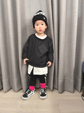 「2歳5ヶ月」｜「アイテム（その他）」を使った、小饅頭さん（キッズ・90cm）の春コーディネート