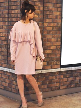 「ゆるカジ」｜「アイテム（ワンピース/ドレス）」を使った、BROOKLYNさん（レディース・160cm）の秋コーディネート