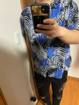 「アロハシャツ」｜flocon de neige(ZOZOブランド化2021プロフ応援お願いします）さん（メンズ・177cm）の夏コーディネート