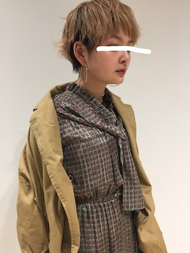 「usedのアイテム（ワンピース、グリーン系）」を使った、zoumeiさん（レディース・158cm）の冬コーディネート