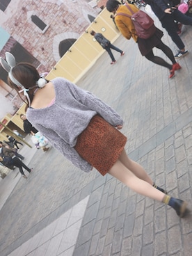 「WEGO（ウィゴー）のアイテム（スカート、ブラウン系）」を使った、𝒶𝓂𝒾さん（レディース）の秋コーディネート