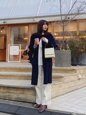 「avamのアイテム（ハンドバッグ、ホワイト系）」を使った、𝒶𝓂𝒾さん（レディース）の春コーディネート