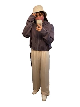 「KANGOL（カンゴール）の【KANGOL】Bermuda Casual/【カンゴール】バミューダ カジュアル メトロ ハット（ハット、ホワイト系）」を使った、𝒶𝓂𝒾さん（レディース）の春コーディネート