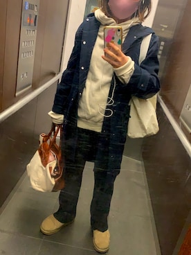 「MACPHEE（マカフィー）のアイテム（ジャケット/アウター）」を使った、yuyuyuさん（レディース・153cm）の冬コーディネート