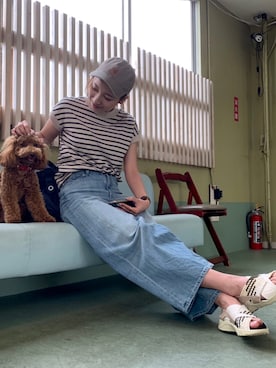 「Carhartt（カーハート）のカーハート ストラップバックキャップ ODESSA  CHARHARTT（キャップ）」を使った、mizuki.tuさん（レディース・166cm）の夏コーディネート