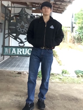 「H&M DIVIDED（エイチアンドエム　ディヴァイデッド）のアイテム（キャップ）」を使った、Kazama さん（メンズ・171cm）の冬コーディネート