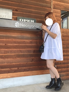 「ZARA（ザラ）のアイテム（ワンピース/ドレス、ホワイト系）」を使った、3110さん（レディース・160cm）の秋コーディネート