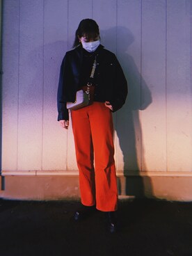 「WEGO（ウィゴー）のアイテム（パンツ、オレンジ系）」を使った、3110さん（レディース・160cm）の春コーディネート