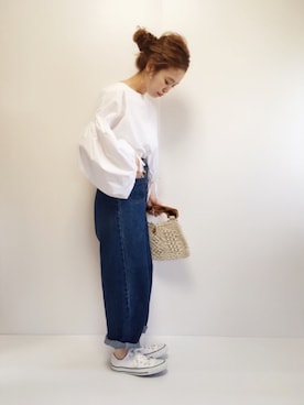 「YEVS（イーブス）のアイテム（シューズ）」を使った、noooさん（レディース・155cm）の春コーディネート