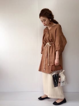 「GU（ジーユー）のアイテム（ワンピース/ドレス）」を使った、noooさん（レディース・155cm）の春コーディネート