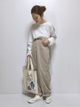 「アイテム（リング）」を使った、noooさん（レディース・155cm）の秋コーディネート