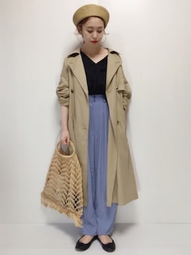「SHIPS for women（シップスフォーウィメン）のアイテム（ハンチング/ベレー帽）」を使った、noooさん（レディース・155cm）の春コーディネート