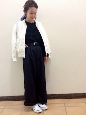 「YEVS（イーブス）のアイテム（シューズ）」を使った、noooさん（レディース・155cm）の冬コーディネート