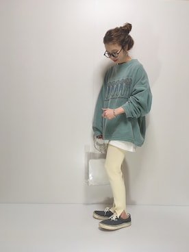 「リブニットパンツ」｜noooさん（レディース・155cm）の春コーディネート