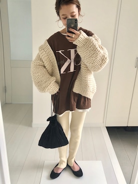 「Khaju（カージュ）のアイテム（その他パンツ）」を使った、noooさん（レディース・155cm）の冬コーディネート