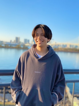 「stein（シュタイン）のアイテム（パーカー）」を使った、taiga【youtube投稿中‼️】さん（メンズ・169cm）の冬コーディネート